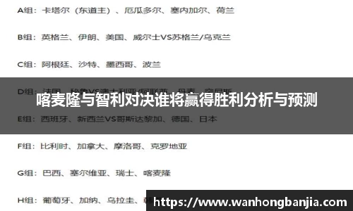 喀麦隆与智利对决谁将赢得胜利分析与预测